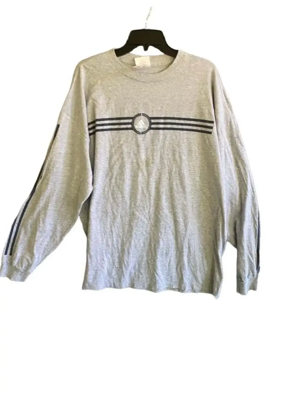 Vintage Adidas Long Sleeve Graphic Shirt Grey Impossible Is Nothing